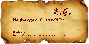 Mayberger Gusztáv névjegykártya