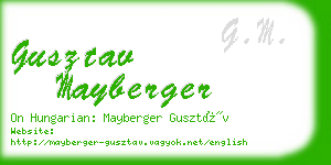 gusztav mayberger business card